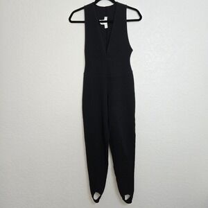 The Limited S Black Sleeveless Ribbed Knit Jumpsuit Stirrup‎ Bottoms Vintage